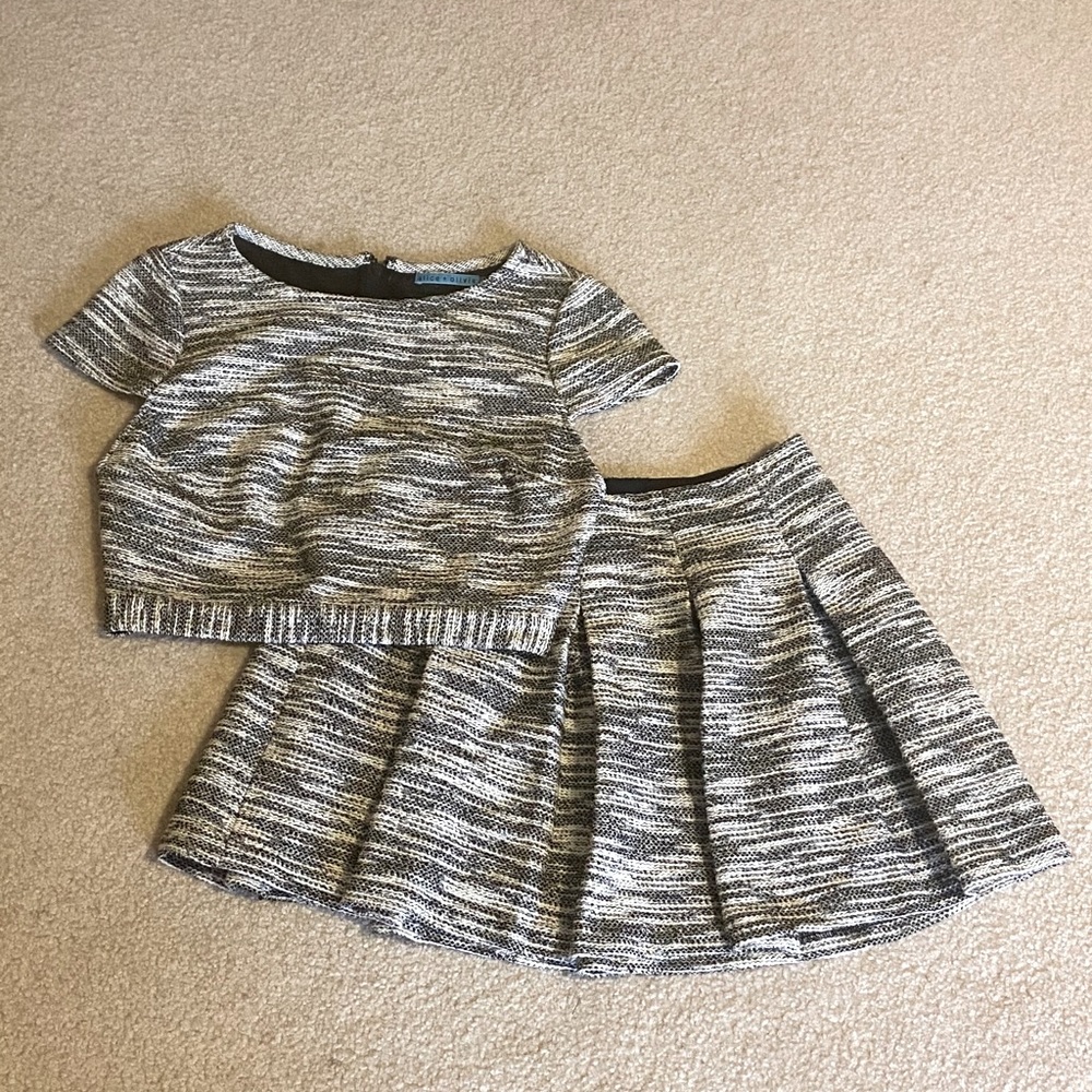 Alice + Olivia crop skirt set ASO Taylor Swift